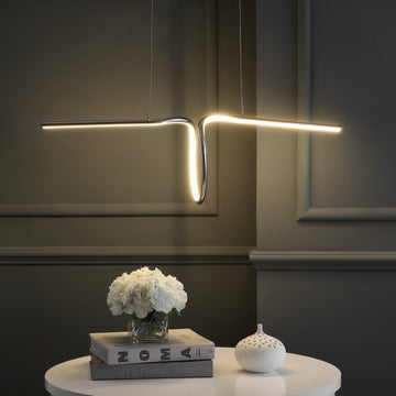 Ali 34.5" Dimmable Adjustable Integrated LED Metal Linear Pendant - JONATHAN Y